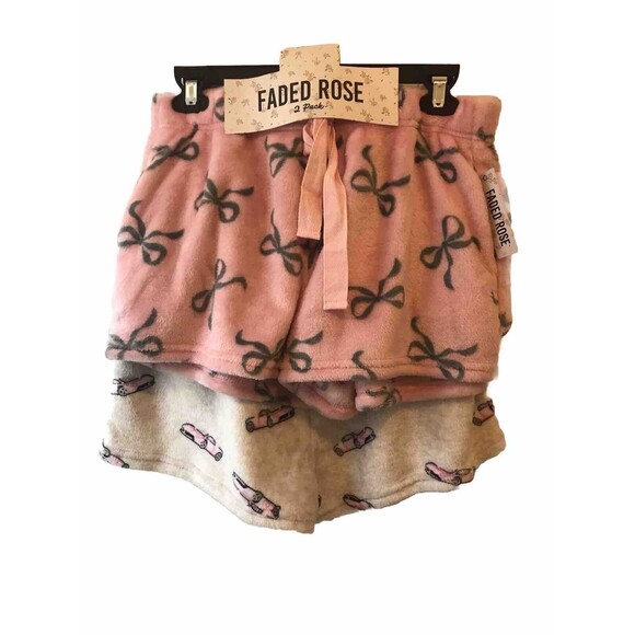 Fade Rose Women’s  Pajamas Shorts Size M Pink/ Ivory Color Intimate  Sleepwear - Picture 2 of 13